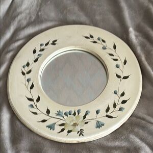 Elegant Cream Floral Wall Mirror
